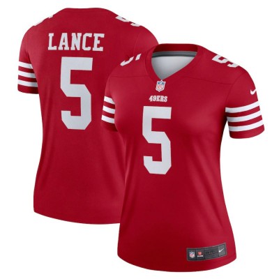 San Francisco 49ers #5 Trey Lance Scarlet Women's 2022-23 Nike NFL Legend Jersey